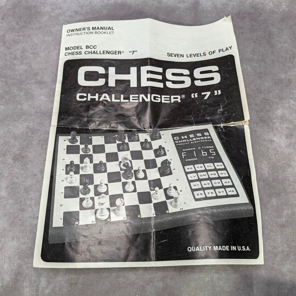 Vintage Fidelity Electronics Chess Challenger 7 Model BCC Board Game With Manual - Picture 5 of 7